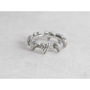 Vintage Sterling Silver Heart Ring Size 8.5 Weight 6g Love Promise Wedding Band